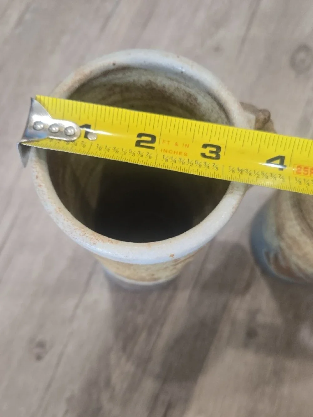 Handmade Stoneware Tall Mugs in Golden Brown and Gray (Set of 2)
